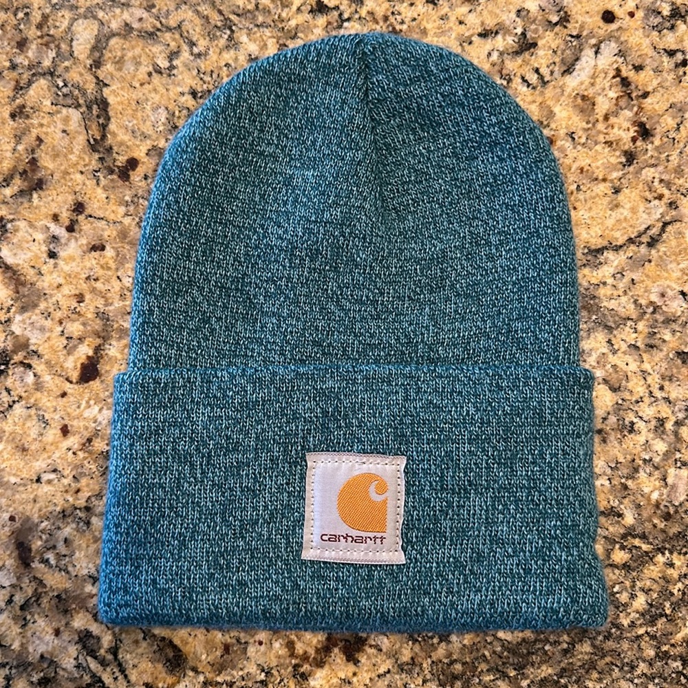 NWOT Carhartt Tidal Blue Spruce Marl Knit Cuffed Beanie
